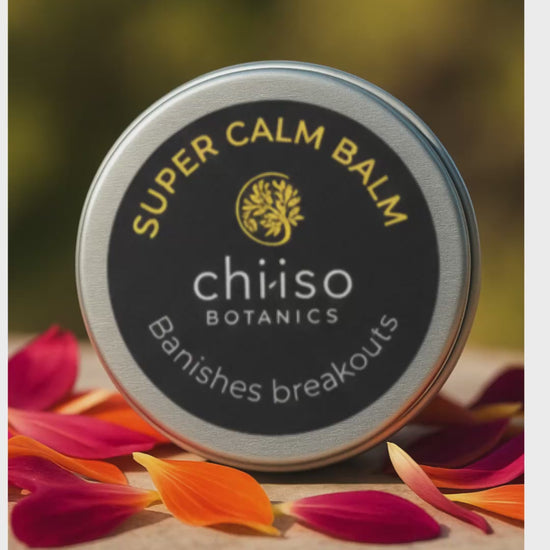 Super Calm Balm for distressed skin, lips and dry patches with animation of the beauty shortlist 2026 Winner award logo.