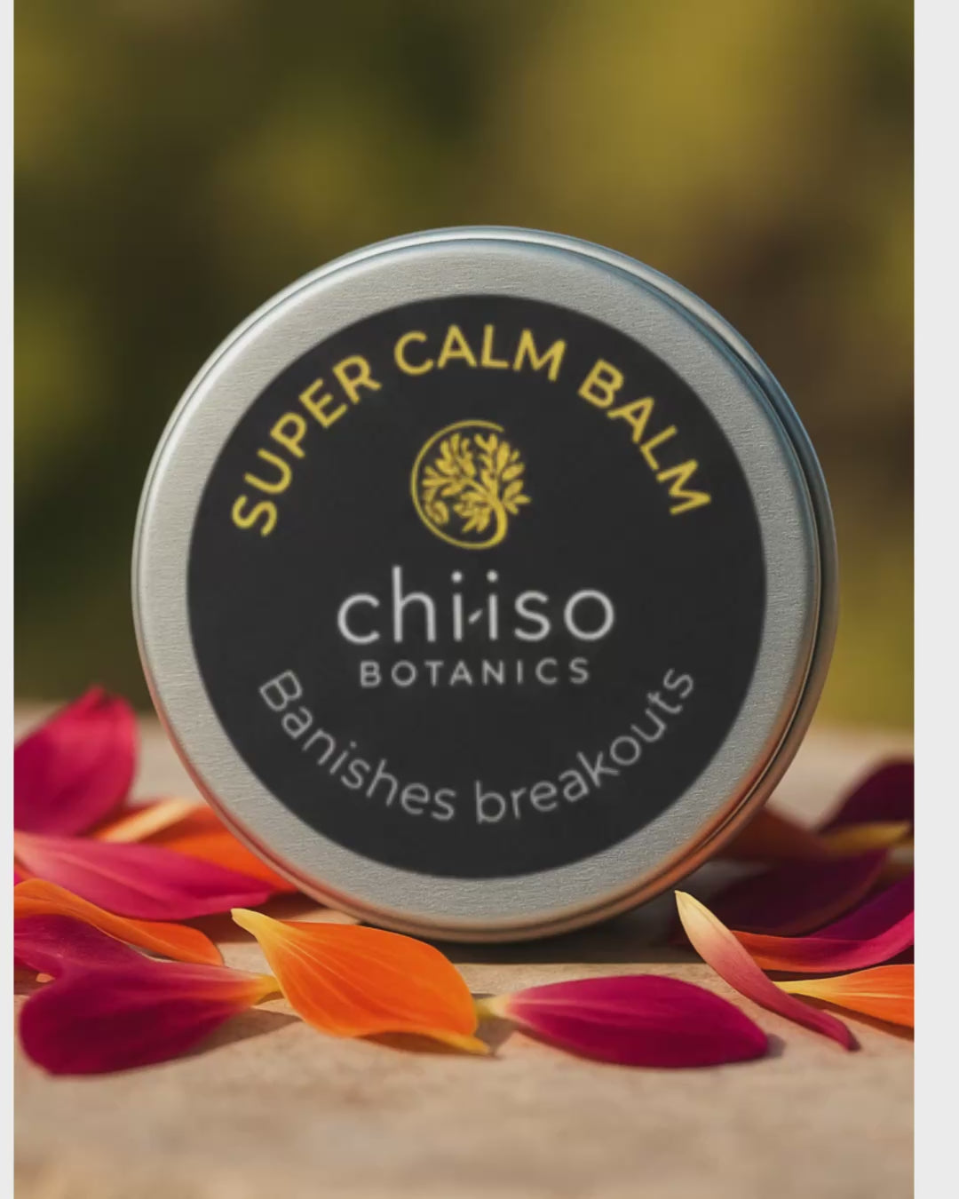 Super Calm Balm for distressed skin, lips and dry patches with animation of the beauty shortlist 2026 Winner award logo.